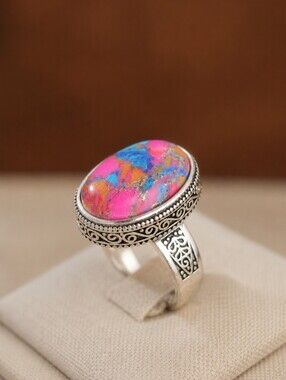 Vibrant Synthetic Turquoise Statement Ring
